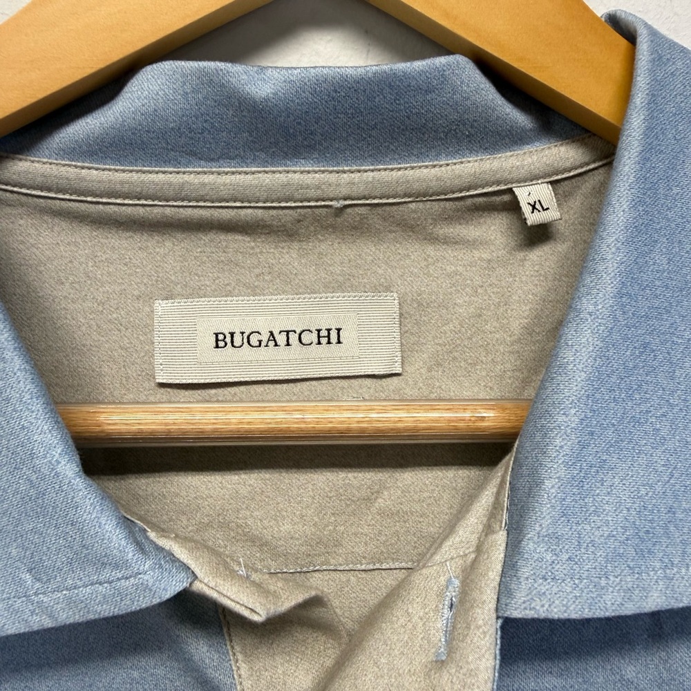 Bugatchi OoohCotton Vincent Polo Shirt Air Blue Color Men's XL - Picture 3 of 9